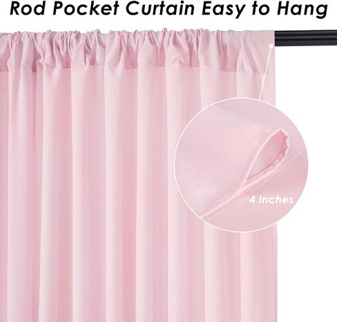 Black Backdrop Curtains 2 Panels 5ft x 10ft Polyester Photo Backdrop Drapes for Wedding Party Stage Birthday Decorations in Saudi Arabia