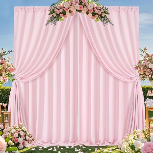 Black Backdrop Curtains 2 Panels 5ft x 10ft Polyester Photo Backdrop Drapes for Wedding Party Stage Birthday Decorations in Saudi Arabia