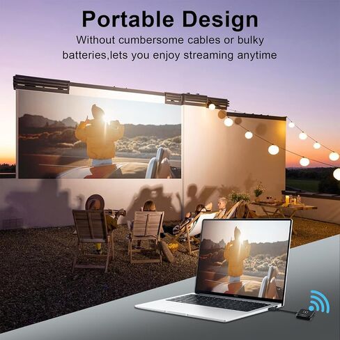 طقم جهاز إرسال واستقبال لاسلكي HDMI 1080 بكسل، يدعم USB-C الهواتف الذكية وأجهزة الكمبيوتر اللوحية وأجهزة الكمبيوتر المحمولة، التوصيل والتشغيل موسع 2.4G/5G المحمول لبث الفيديو/الصوت إلى HDTV/أجهزة العرض/الشاشات 165FT in Saudi Arabia