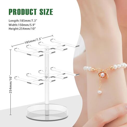 Bracelet Holder Organizer, 2 Tier Acrylic Bracelet Display Stand for Women in Kuwait