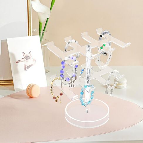 Bracelet Holder Organizer, 2 Tier Acrylic Bracelet Display Stand for Women in Kuwait