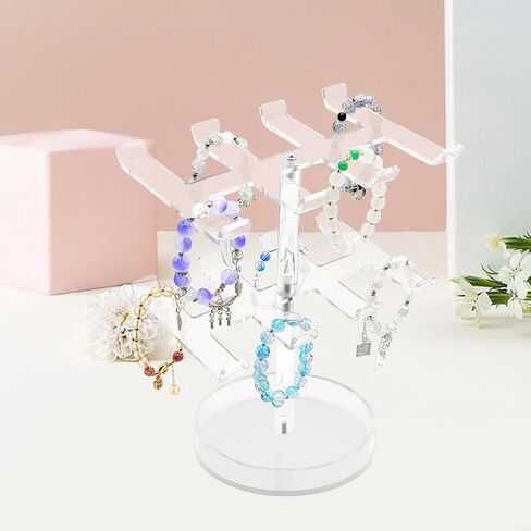 Bracelet Holder Organizer, 2 Tier Acrylic Bracelet Display Stand for Women in Kuwait
