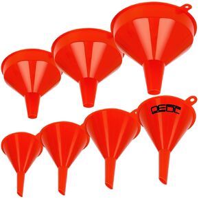 DEDC 7 PCS PHILNELS ، مسار قمع من البلاستيك لاستخدام السيارات ، ومطبخ استخدام زجاجات ملء ، ومثولات صغيرة متينة حمراء in Kuwait