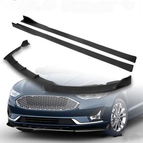 9pcs Combo Front Bumper Body Kit Lip + Side Skirt Extensions Diffuser Compatible with 2019-2021 Ford Fusion 2020 (Painted Black) in Kuwait