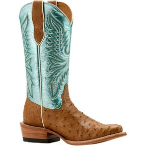 ARIAT Women's Futurity Revival Exotic Ostrich Western Boot Square Toe - 10058162 10 M US Tan in Kuwait