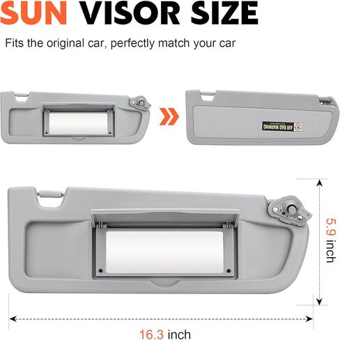 Gray Passenger Side Side Sun Visor Placent متوافق مع 2006 2007 2008 2008 2010 2011 Honda Civic ex Lx Sedan Si Coupe استبدال 83230-SNA-A01ZA in Saudi Arabia