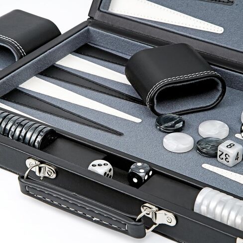 Backgammon, Backgammon Sets for Adults, 15" Backgammon Board Games, Backgammon Set Leather Travel Strategy Game, Brown in Saudi Arabia
