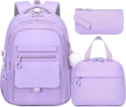 حقيبة ظهر Geewin Beige للفتيات ، حقيبة كتب للفتيات ، حقائب مدرسية للأطفال طالبة في المدرسة المتوسطة الابتدائية ، 3 في 1 in Kuwait