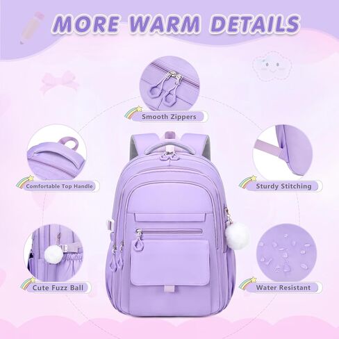 حقيبة ظهر Geewin Beige للفتيات ، حقيبة كتب للفتيات ، حقائب مدرسية للأطفال طالبة في المدرسة المتوسطة الابتدائية ، 3 في 1 in Kuwait