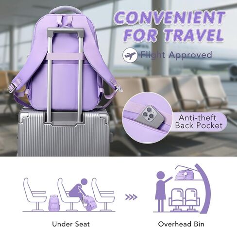 حقيبة ظهر Geewin Beige للفتيات ، حقيبة كتب للفتيات ، حقائب مدرسية للأطفال طالبة في المدرسة المتوسطة الابتدائية ، 3 في 1 in Kuwait