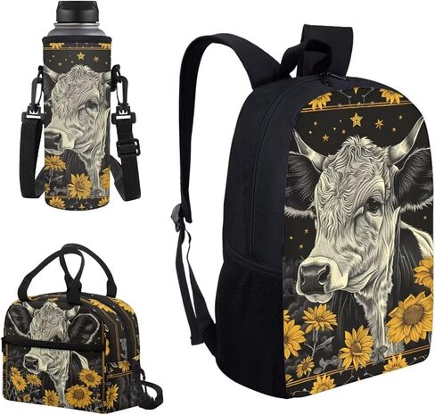 كيس مدرسة الأطفال Bass Fish Fish American Print 3 Pack Backpack for Boys with Box Box Cooler Water Bottle Cover Back to Schools Supplies in Kuwait