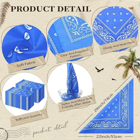 Suhine 150 PCS Bandanas Bulk 22 × 22 بوصة Paisley Bandanas Multi Guff in Saudi Arabia