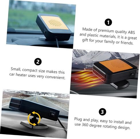 STOBAZA 1Pc Portable Car Heater Vehicle Windshield Defroster Defogger with Hollow Design for Efficient Heating for Cars Trucks More in Saudi Arabia