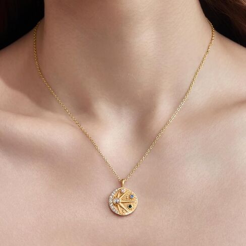 Cicy Bell 18k Gold Plated Necklace for Women Princess Cubic Zirconia Dainty Pendant Necklace Trend Jewelry Gift, 17.7" + 1.9" Extender in Kuwait