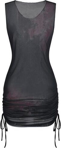 ZAFUL Women Swimsuit Cover Up Dress Ombre Side Ties Sleeveless Sheer Mesh Bathing Suit Coverups Beach Dress in Saudi Arabia