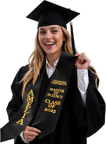 Personalized Graduation Stole with Name, Custom Graduation Sash 2025, Customized Graduation Stole, Congratulations Sash 70'' in Saudi Arabia