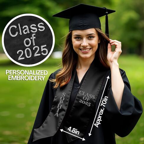 Personalized Graduation Stole with Name, Custom Graduation Sash 2025, Customized Graduation Stole, Congratulations Sash 70'' in Saudi Arabia