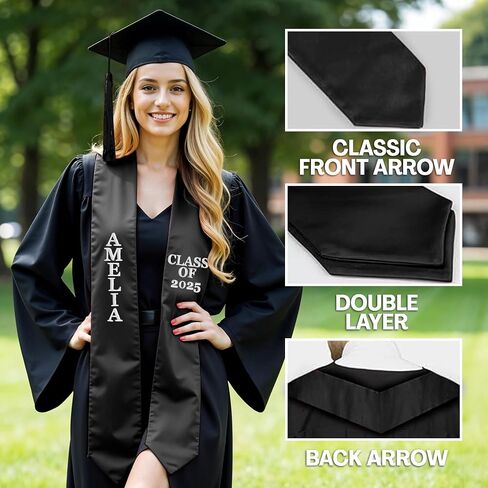 Personalized Graduation Stole with Name, Custom Graduation Sash 2025, Customized Graduation Stole, Congratulations Sash 70'' in Saudi Arabia