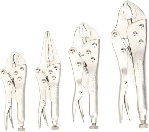 Hoteche 3pcs 5" Mini Locking Plier Set C-Clamp, Long Nose, Round Jaw Versatile Tools for Grip, Clamp, and Secure in Kuwait