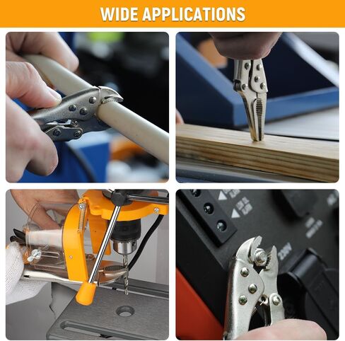 Hoteche 3pcs 5" Mini Locking Plier Set C-Clamp, Long Nose, Round Jaw Versatile Tools for Grip, Clamp, and Secure in Kuwait