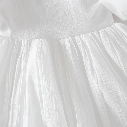 Tutu.kk Toddler Girls Summer Dress Puff Short Sleeve V-Neck Back Dress for Birthday Party Outfits 1-8Y in Saudi Arabia