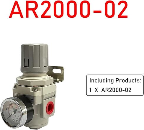 AR2000-02 AR3000-03 1/4'' Air Pressure Regulator Control Compressor Pump Gas Regulating Treatment Units with Gauge Adjustable(AR2000-02 PC8-02) in Saudi Arabia