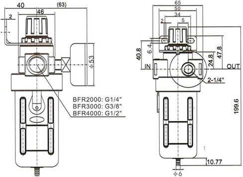 مرشح علاج مصدر الهواء الهوائي BFC BFR-2000 3000 4000 قطعة BFR+BL التي تنظم فصل مياه الزيت (BFC-2000،8mm) in Saudi Arabia