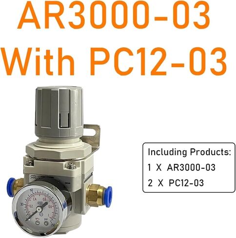 AR2000-02 AR3000-03 1/4'' Air Pressure Regulator Control Compressor Pump Gas Regulating Treatment Units with Gauge Adjustable(AR2000-02 PC8-02) in Saudi Arabia