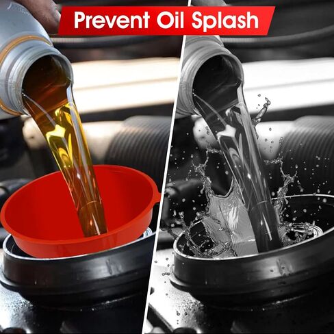DEDC 7 PCS Oil Funnels, Plastic Funnel Set for Automotive Use, Kitchen Use Filling Bottles, Durable Small Funnels Red in Saudi Arabia