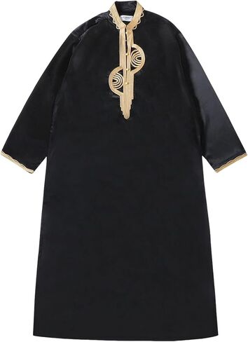 zhxinashu Thobe for Men Islam Long Sleeve Mens Kaftan Thobe Muslim Men Clothing in Saudi Arabia