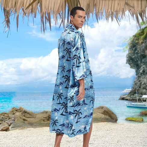Men's Lightweight Kimono Robe Jacket Printed Japanese Style Bathrobes Casual Open Front Long Cardigan Coat Outwear in Saudi Arabia