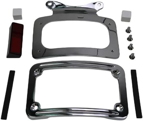 Motorcycle 7inchx4inch License Plate Frame Bracket Holder for Harley Street Glide Road King 2010 2011 2012 2013 2014 2015 FLHX FLHXS FLHXSE FLTRX FLTRXS Touring Chrome in Saudi Arabia