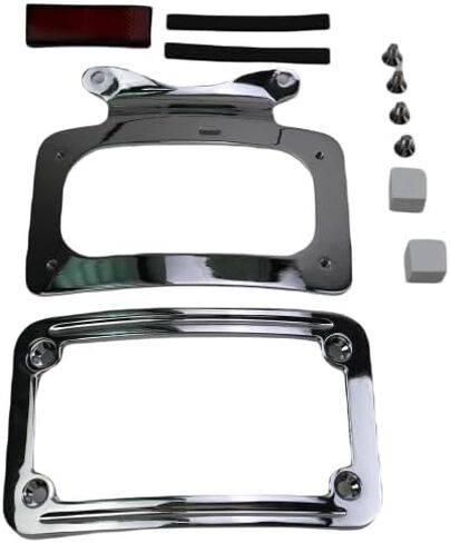 Motorcycle 7inchx4inch License Plate Frame Bracket Holder for Harley Street Glide Road King 2010 2011 2012 2013 2014 2015 FLHX FLHXS FLHXSE FLTRX FLTRXS Touring Chrome in Saudi Arabia