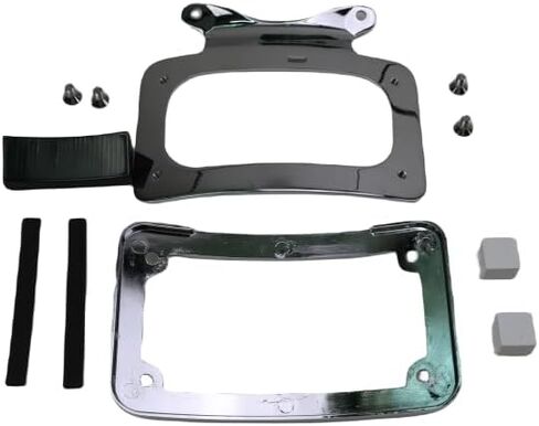 Motorcycle 7inchx4inch License Plate Frame Bracket Holder for Harley Street Glide Road King 2010 2011 2012 2013 2014 2015 FLHX FLHXS FLHXSE FLTRX FLTRXS Touring Chrome in Saudi Arabia
