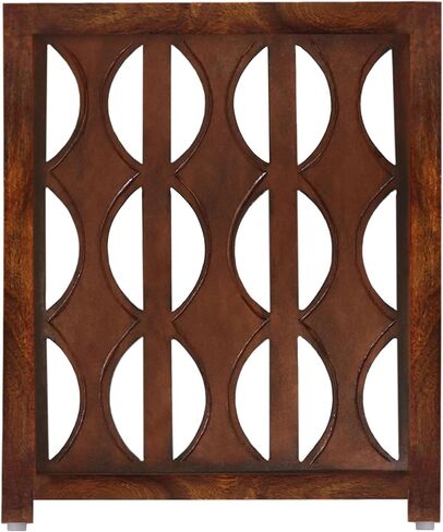 بوابة أمان خشبية قابلة للطي للكلاب الأليفة - 3 ألواح قوسية 20 عرضًا × 24 ارتفاعًا - خشب صلب منحوت يدويًا وMDF - سياج داخلي محمول قائم بذاته وقاعة مدخل داخلية - مجمعة بالكامل - بني قرفة - إيرونجات in Kuwait