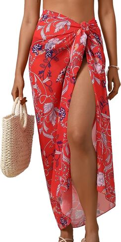 Eicolorte Womens Beach Cover Up Chiffon Sheer Bikini Beach Swimsuit Coverup Sarong Pareo Wraps for Women in Saudi Arabia