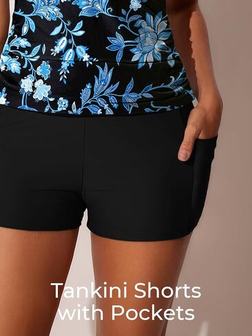 صيف Mae Womens Tankini Swimsuits مع شورتات 2025 قطعة من قطعتين تحكم في البطن بدلات الاستحمام مع الجيوب الجانبية ملابس السباحة in Kuwait