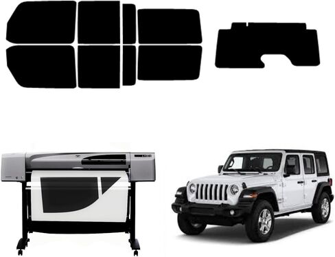 Premium Carbon Professional Window Tint يناسب Jeep Wrangler 2019-2024 جميع الجوانب والزجاج الخلفي المسبق لتناسب العوامل لأقصى قدر من الحد من الحرارة والخصوصية (الظل 5 ٪) in Kuwait