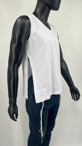 Pack of Tzitzit T Shirt V Neck, Kosher Chabad Tzitzis Judaica 100% Cotton Tallit Katan Men Boys Undershirt for Camp School in Saudi Arabia