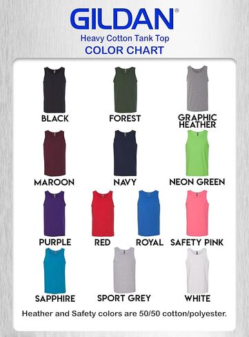Gildan 5200 Men's Tank Top (1-10 Pack) - إنشاء مجموعة ألوان متعددة - G520 الكبار بالكفاءة الكاملة من القطن الثقيل بلا أكمام in Saudi Arabia