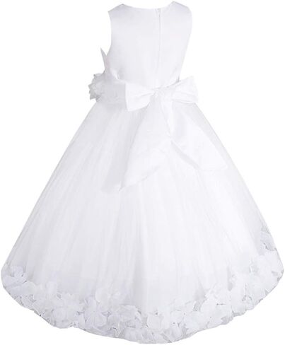 Free Hair Bow Made in USA 2-16 Years Flower Girl Communion Pageant Easter Wedding Dress in Saudi Arabia