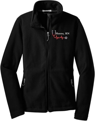 Custom Embroidery Full-Zip Fleece Jackets for women, Low-Pill Midweight with Drawcord Hem for Healthcare workers. in Saudi Arabia