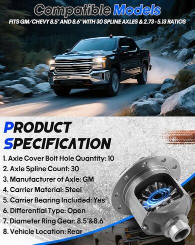19559-010 Limited-Slip Differential Locker for 8.5" 8.6" Posi Unit 30 Spline Axle 10 Bolts, 2.73-And-Up Ratio For Chevrolet Avalanche Silverado in Kuwait