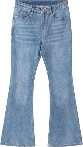 Men's Stretch Slim Fit Bell Bottom Denim Disco Pants Flared Jeans-31 Inseam in Saudi Arabia