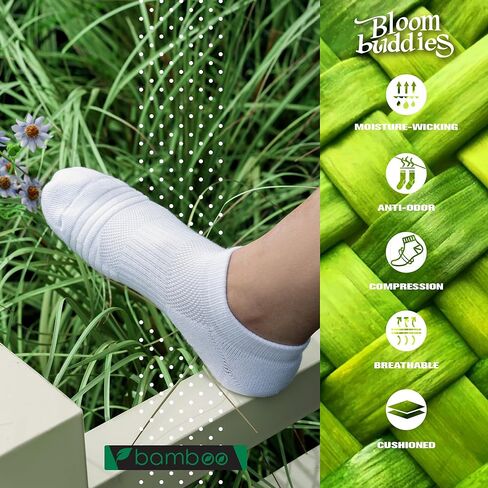 الخيزران Viscose 6 زوج من ضغط الكاحل جوارب الرجال النساء يركض وسادة الرطوبة الفتاك in Kuwait