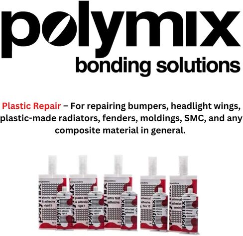 Polymix Ultra Fast Automotive Multipurpose Repirm and kyshesive 200ml cartridge و اثنين من فوهات خلط التطبيق (Clear) in Kuwait