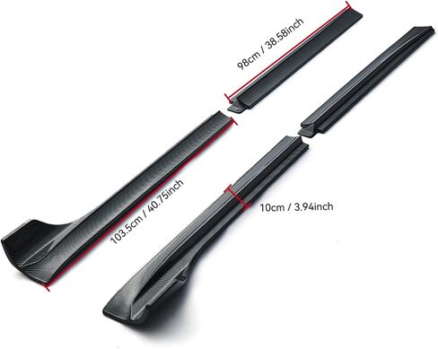 Side Skirts Compatible with Tesla Model Y 2020-2024, Rocker Panel Guard Splitter Lip Body Kit, Replacement Accessories for Tesla (Carbon Fiber Look) in Saudi Arabia