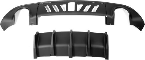 FreeMotor802 متوافق مع 2015-2023 Dodge Charger Bumper Diffuser ، Ikon V2 Matte Black 2PCS Bumper Diffuser Shark Shark Fins - PP in Kuwait