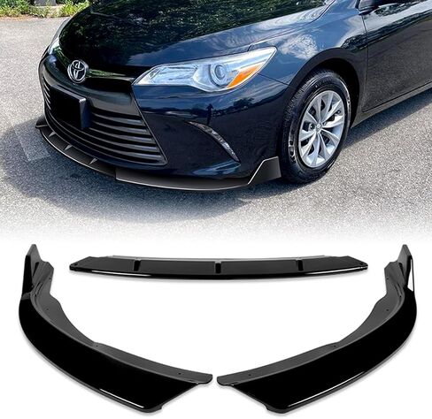 Q1-TECH, 9-Piece Front Bumper Lip & Side Skirt Extensions Diffuser Compatible with 2015 2016 2017 Toyota Camry, Front Bumper Lip Spoiler Air Chin Body Splitter ABS (Painted Black) in Saudi Arabia