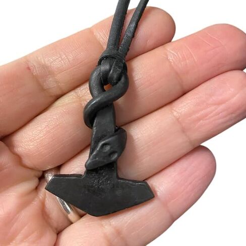 يدوي مزور mjölnir مع Midgård World Serpent قلادة Norse Viking Iron Pendant Jewelry in Kuwait